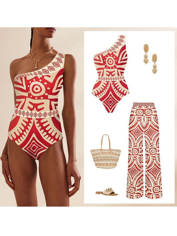 Printed One Piece and Pants Suits