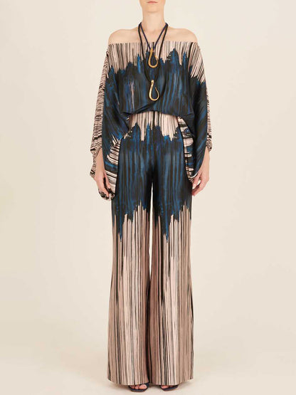 Printed Shirt and Pants Two Piece Set