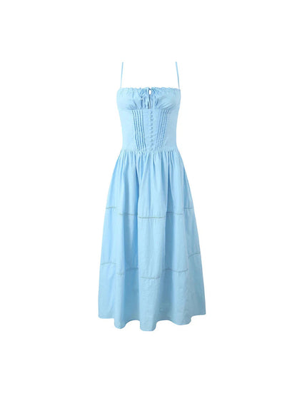 Manzi Spaghetti Strap Fit & Flare Midi Dress