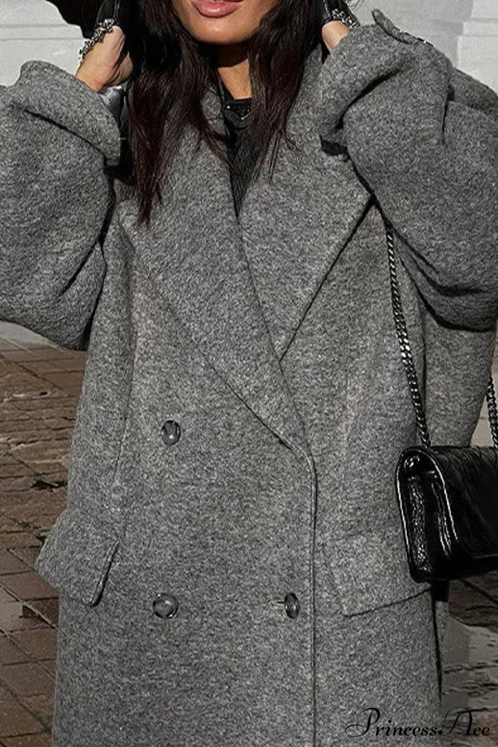 Tweed Collared Single Breasted Overcoat