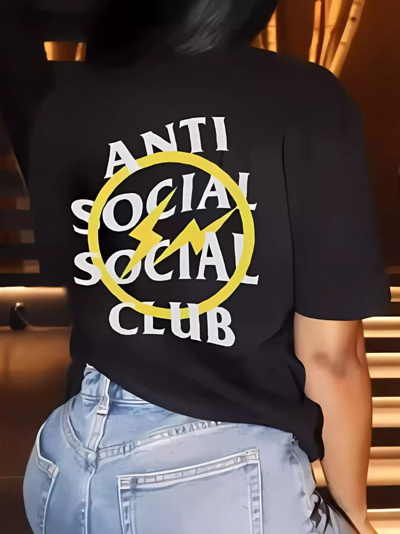 Anti Social Social Club Letter Print T-shirt Ar5013