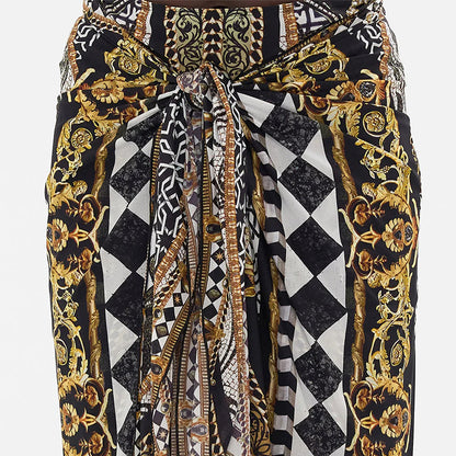 Printed Halter Swimsuit and Skirt