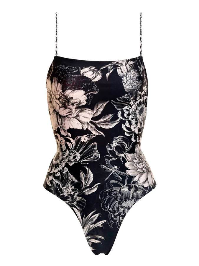Printed One Piece Swimsuit and Sarong or Printed Pants