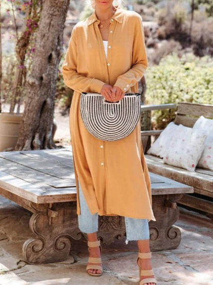 Long Sleeves Buttoned Shirt Coat