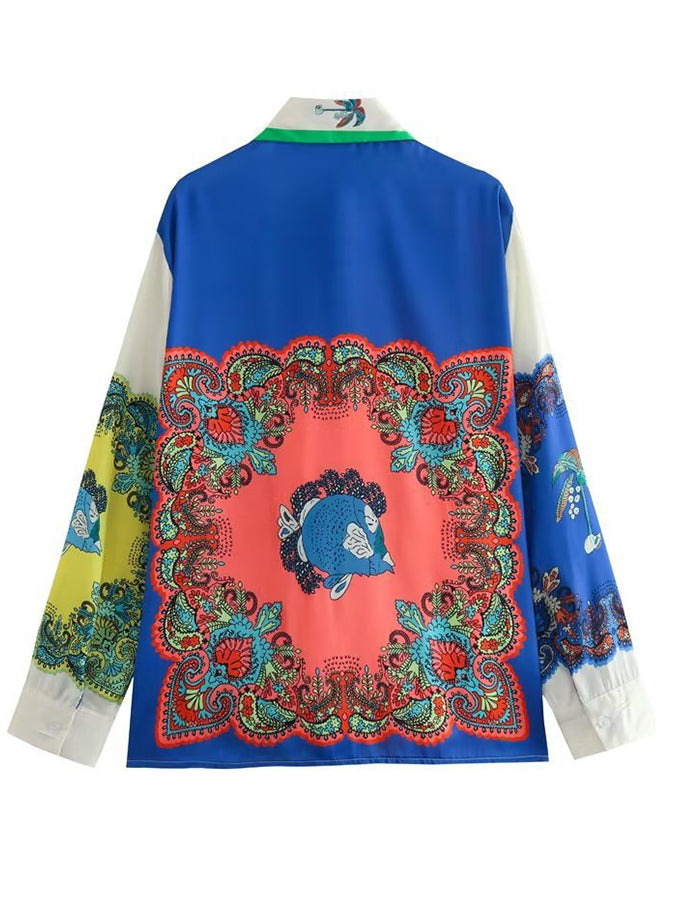 Color Block Printed Shirt and Pants Set