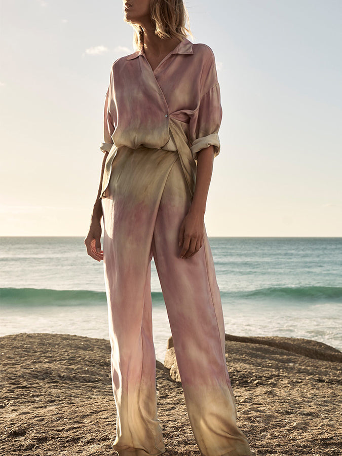 Long Sleeves Printed Shirt and Pants Sets