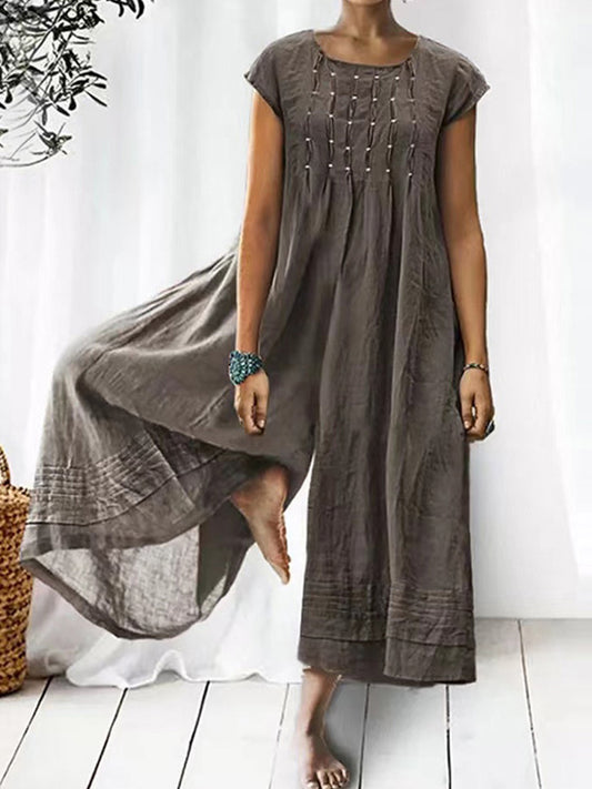 Loose Short Sleeves Jumpsuit