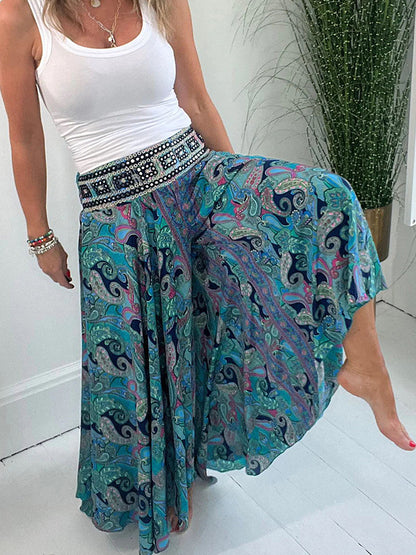 Loose Printed Wide-leg Pants