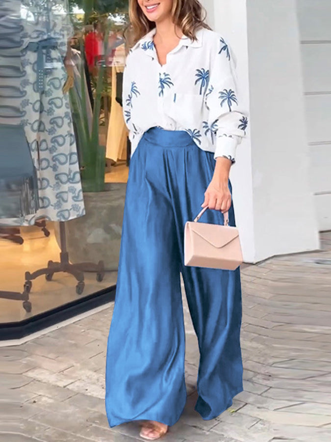 Long Sleeves Printed Shirt and Pants Sest