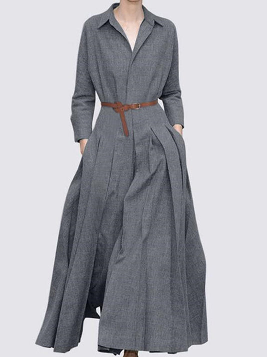 Long Sleeves Shirt Maxi Dress