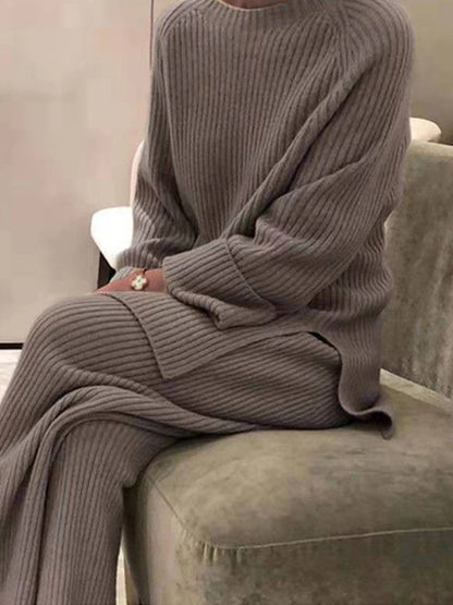 Knitted Sweaters and Pants Two Pieces Sets