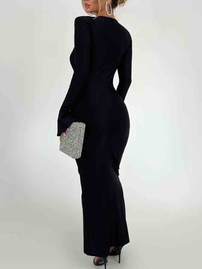 Long Sleeves Slim Maxi Dress