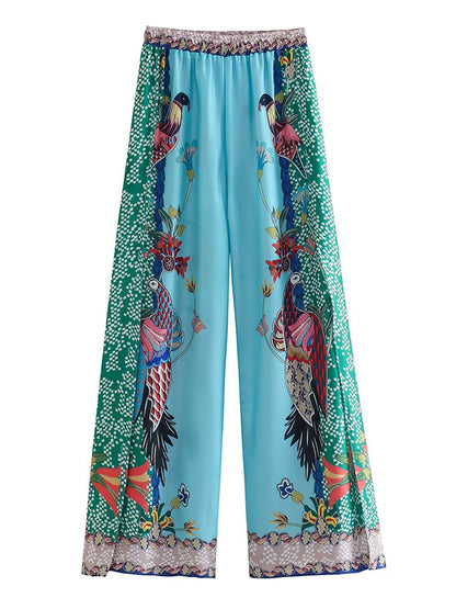 Printed Two Piece Shirt and Pants Set