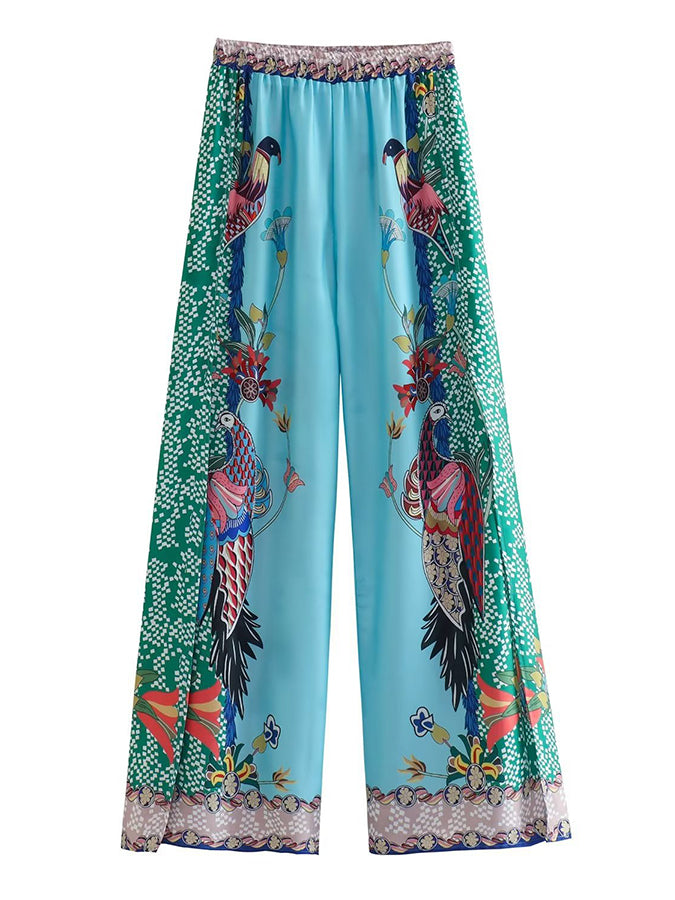 Printed Two Piece Shirt and Pants Set
