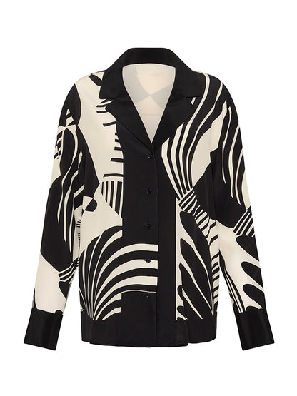 Long Sleeves Printed Blouse and Pants Sets