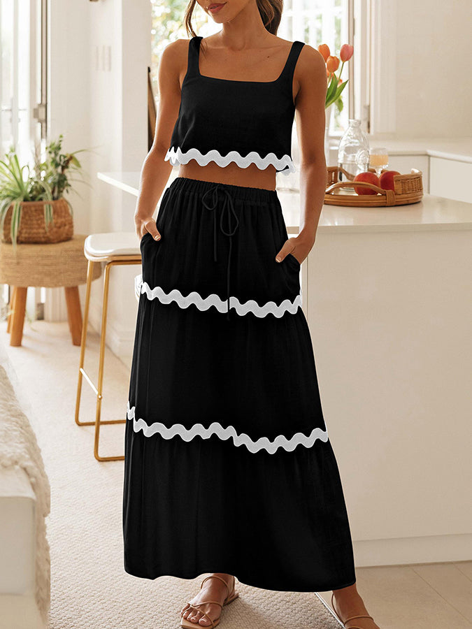 Sleeveless Top and Long Skirt