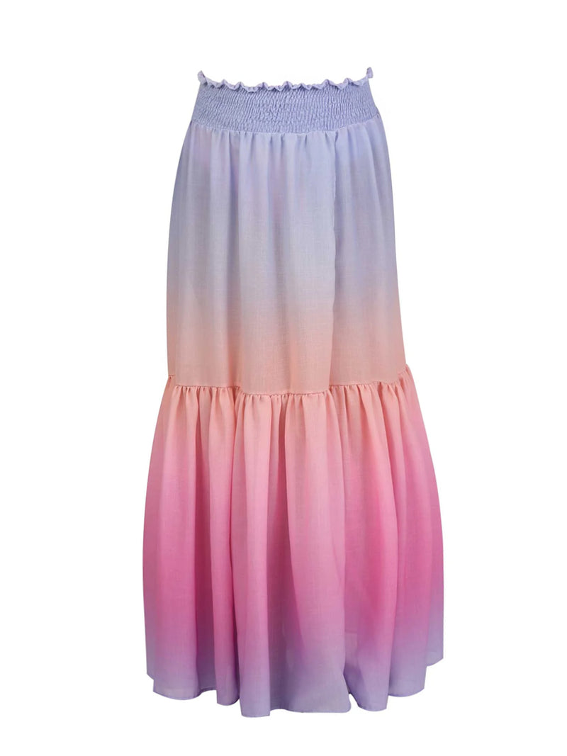 Gradient Color Bikini and Skirt