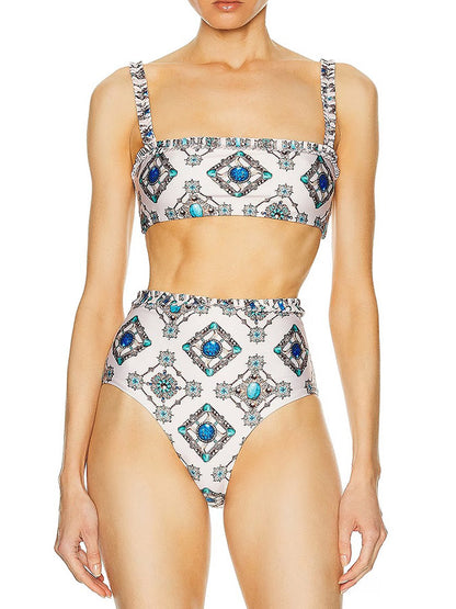 Jewelry Printed Bikini and Skirt or Pants