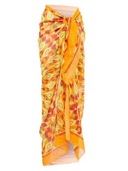 Graphic Printed One Piece Swimsuit and Skirt