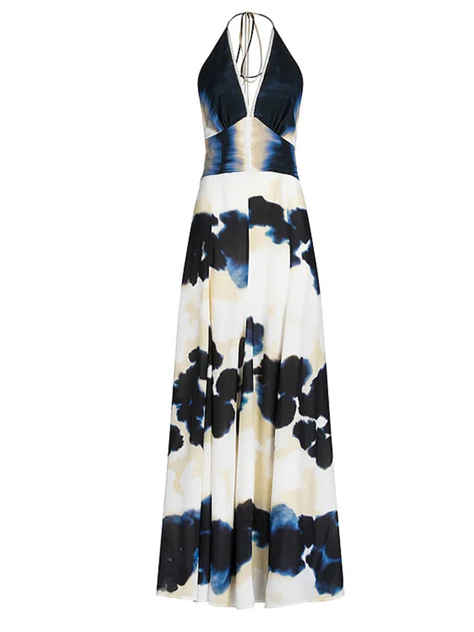 Tie Dye Gradient Printed One Piece Swimsuit and Skirt