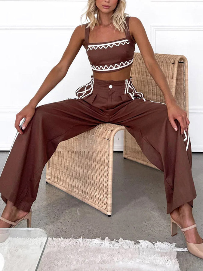 Top and Pants Two Pieces Set