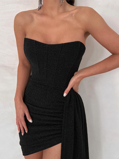 Lace-up Off Shoulder Croset Mini Dress