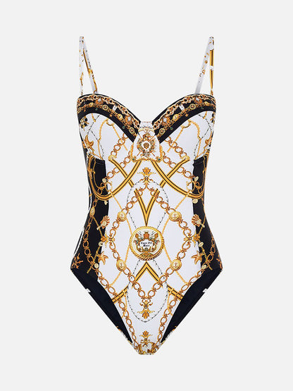 Printed One Piece and Pants Swimwear