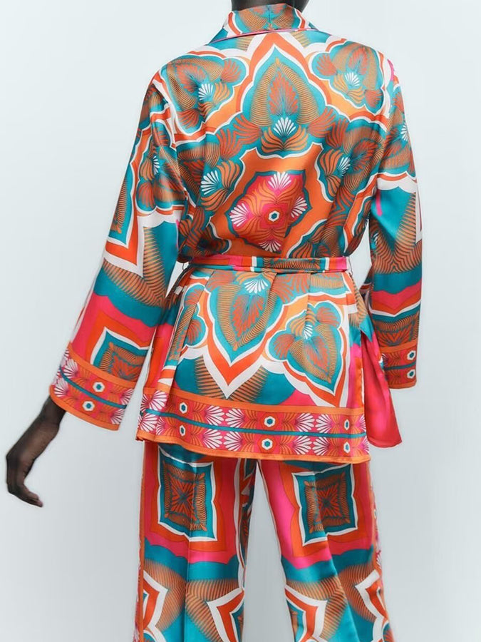 Satin 2 Piece Sets Suits Tops and Pants