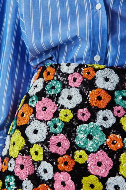 Vera Sequins Mini Skirt