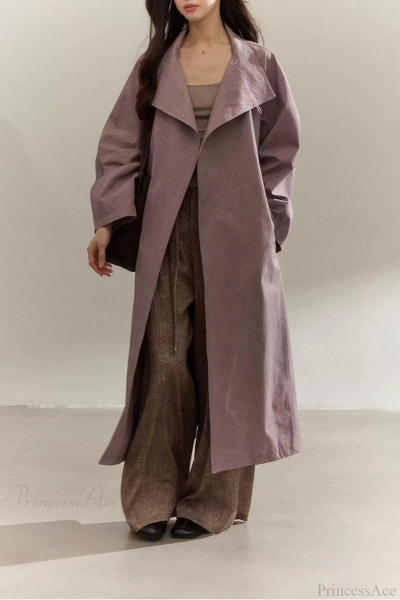 Purple Distressed Minimalist Overcoat
