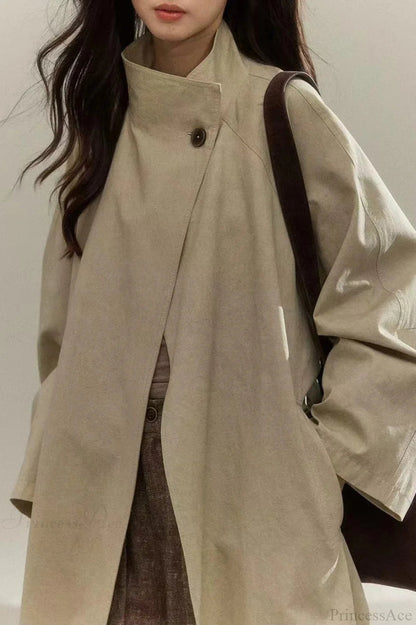 Purple Distressed Minimalist Overcoat