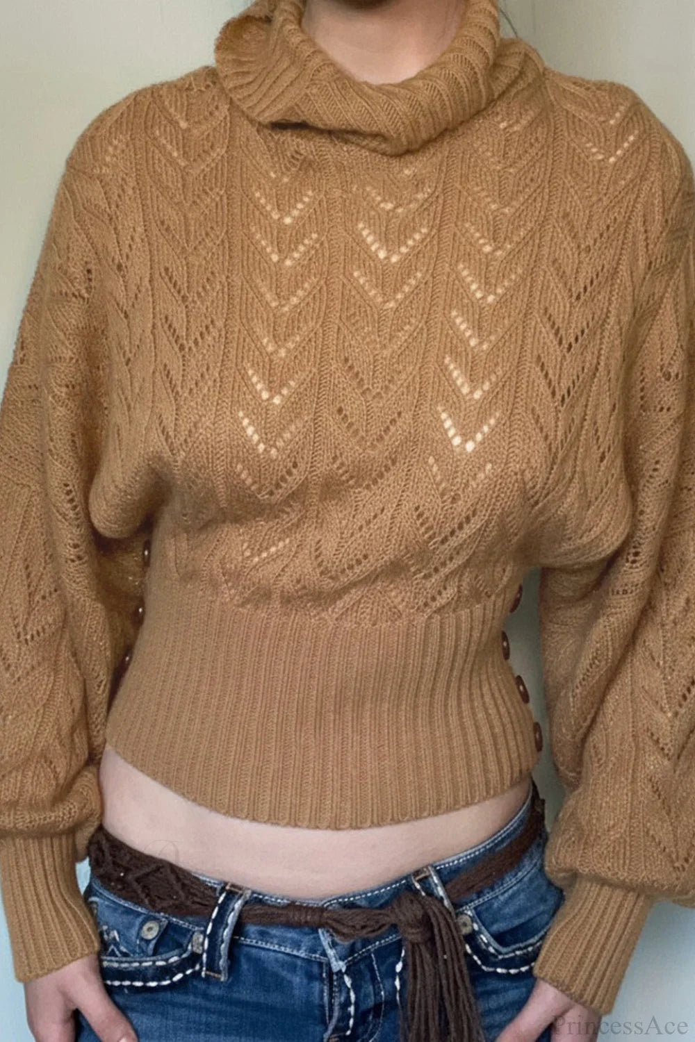 Turtleneck Slim Fitted Knit Sweater