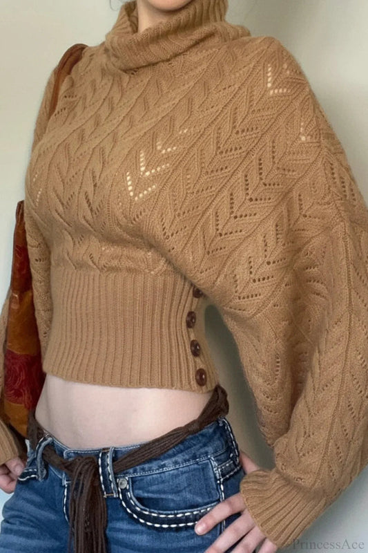 Turtleneck Slim Fitted Knit Sweater