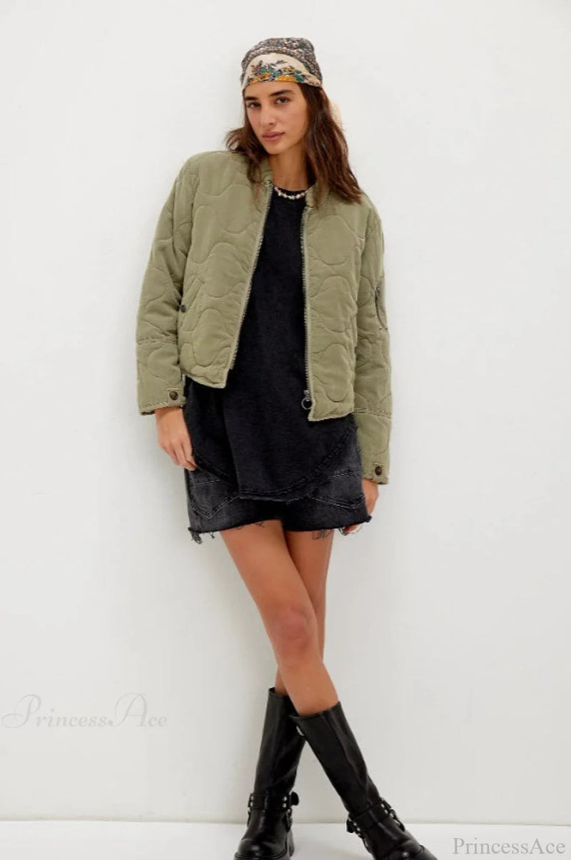 Urban Quilted Stand-collar Coat
