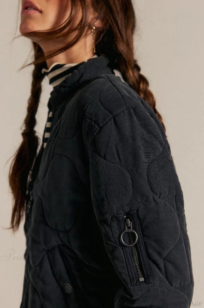 Urban Quilted Stand-collar Coat