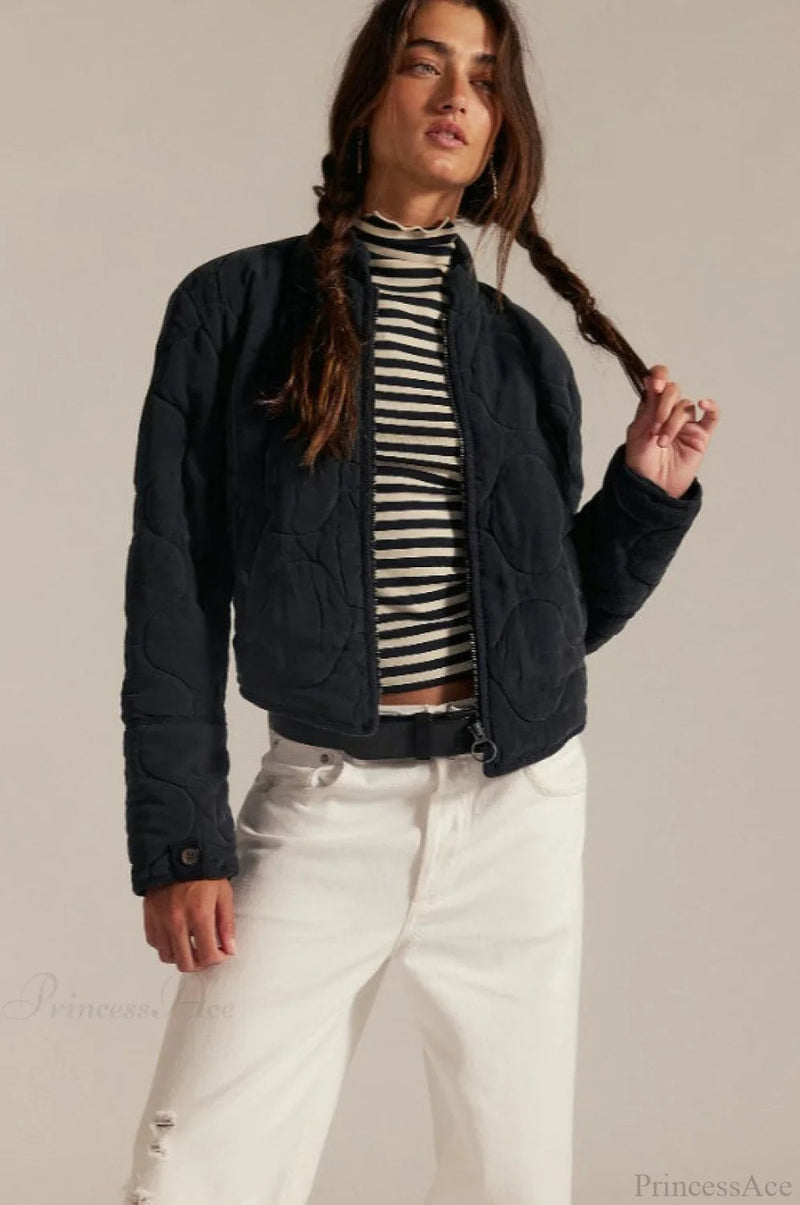 Urban Quilted Stand-collar Coat