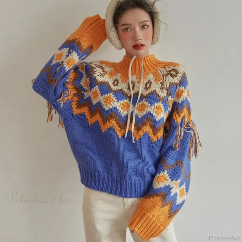 Warm Jacquard Knit Tassel Christmas Christmas Sweater
