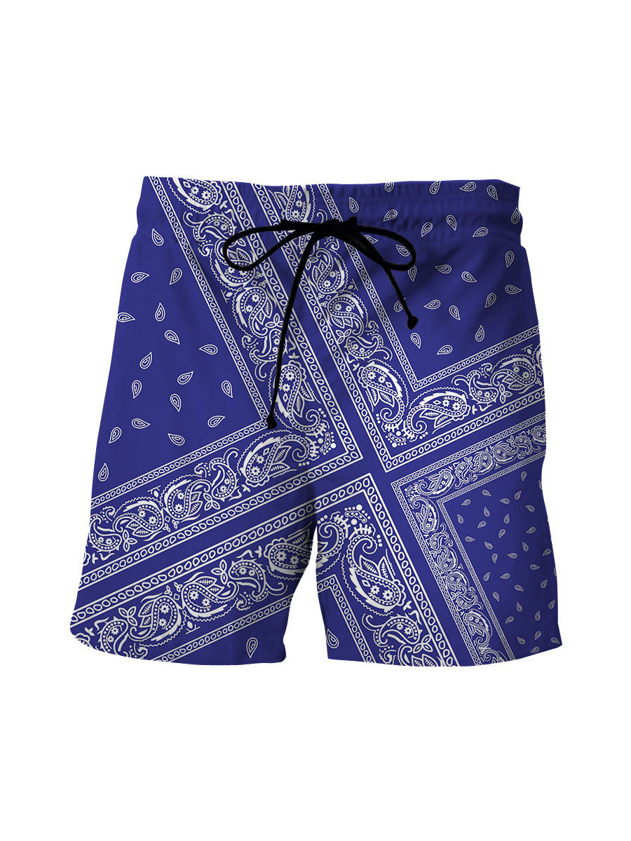 Graffiti Print Drawstring Shorts Ar70104