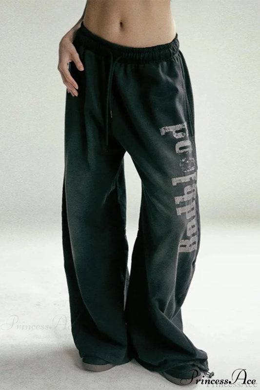 Washed Loose Wide-leg Pants