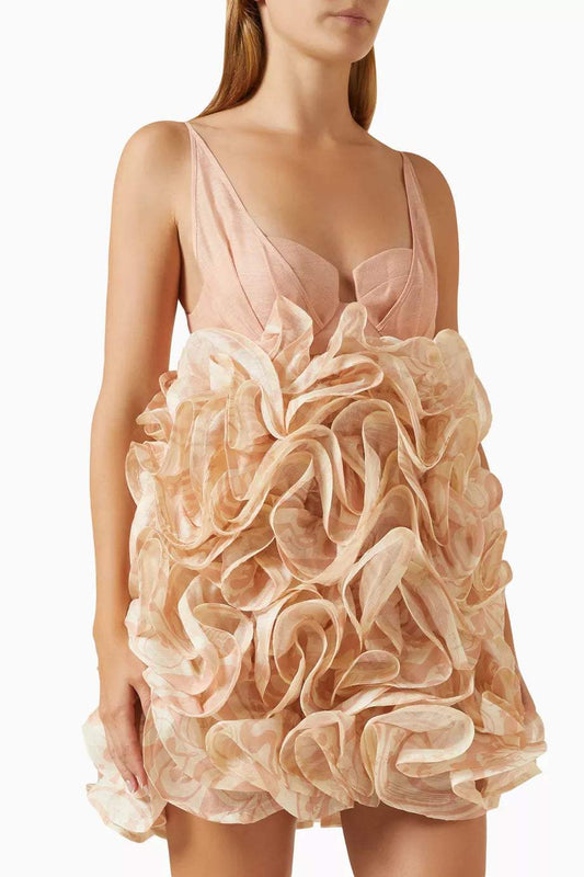 3d Sweetheart Neck Sleeveless Mini Dress