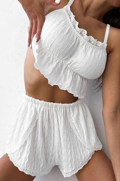 Lace Cami Top Shorts Loungewear Set