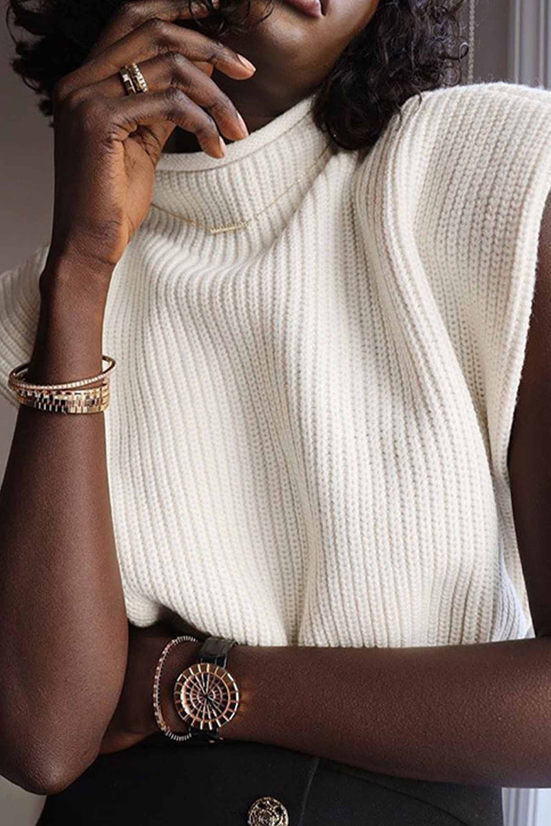 Mock Neck Sleeveless Sweater