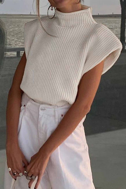 Mock Neck Sleeveless Sweater