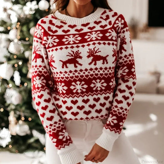Winter Christmas Knitting Soft Warm Knitwear Full Sleeve Christmas Sweater