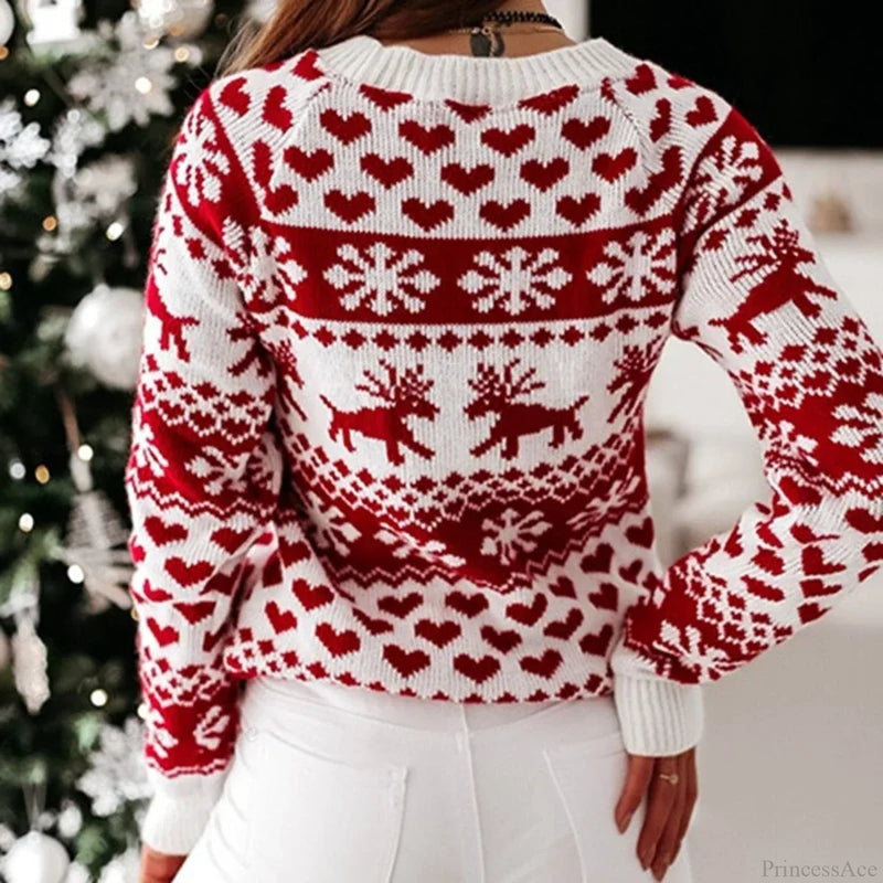Winter Christmas Knitting Soft Warm Knitwear Full Sleeve Christmas Sweater