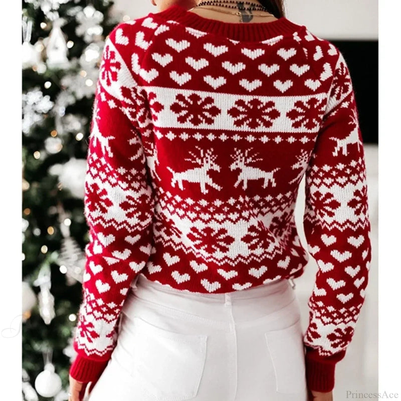 Winter Christmas Knitting Soft Warm Knitwear Full Sleeve Christmas Sweater