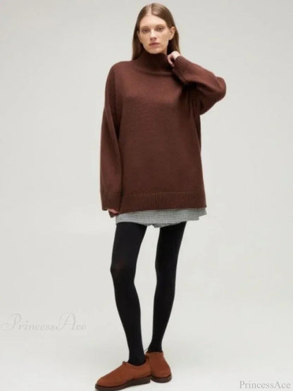 Winter Oversize Soft Knitted Blue Green Brown Christmas Sweater