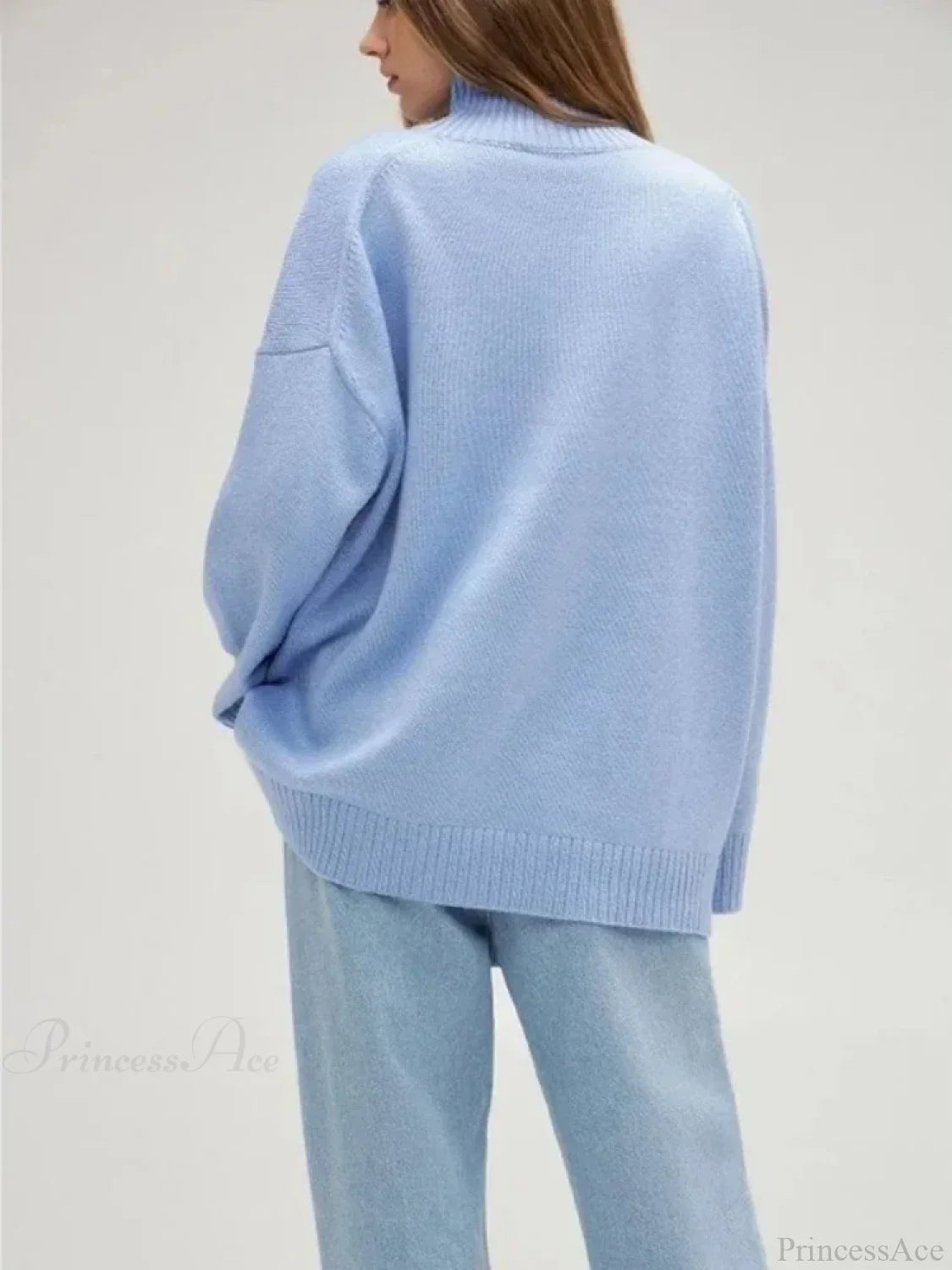 Winter Oversize Soft Knitted Blue Green Brown Christmas Sweater
