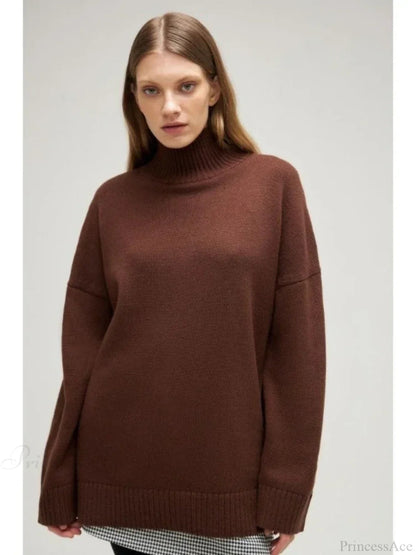 Winter Oversize Soft Knitted Blue Green Brown Christmas Sweater