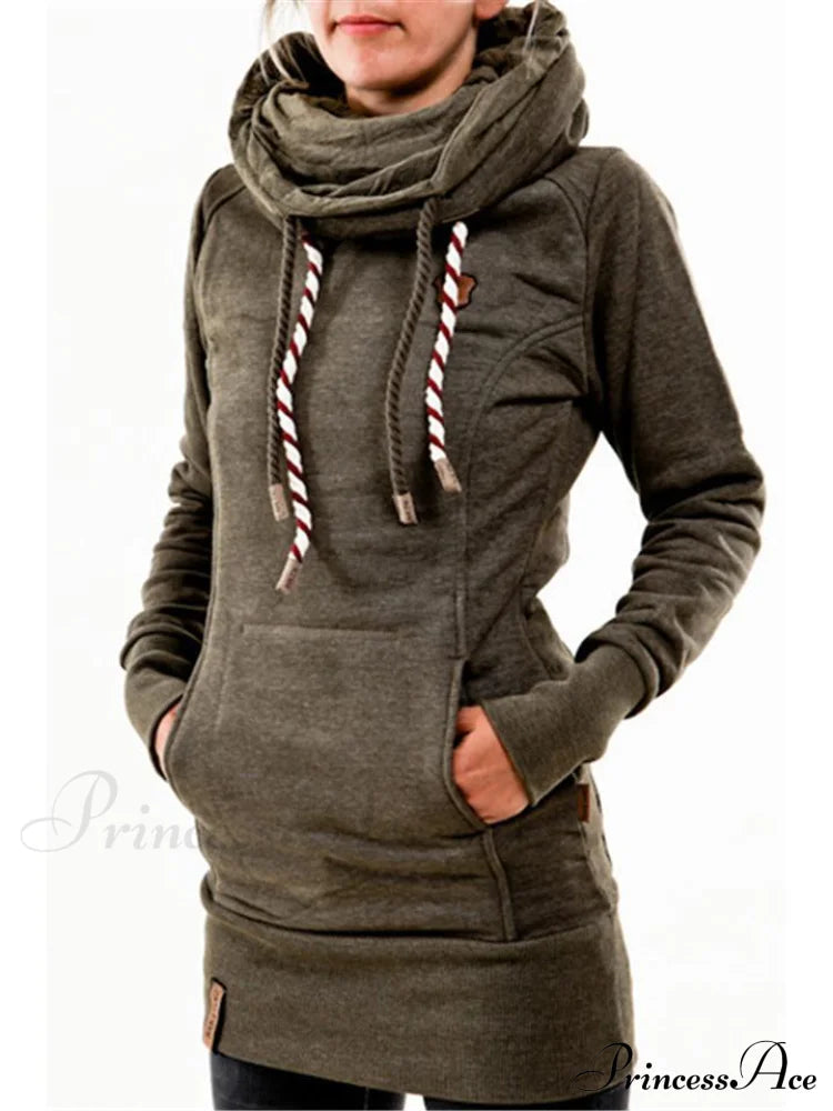 Hooded Drawstring Slim Fit Sweatshirt